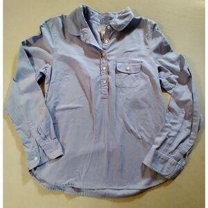 J CREW BLUE SMALL COTTON FLANNEL CHAMBRAY CASUAL WOMENS BUTTON SHIRT
